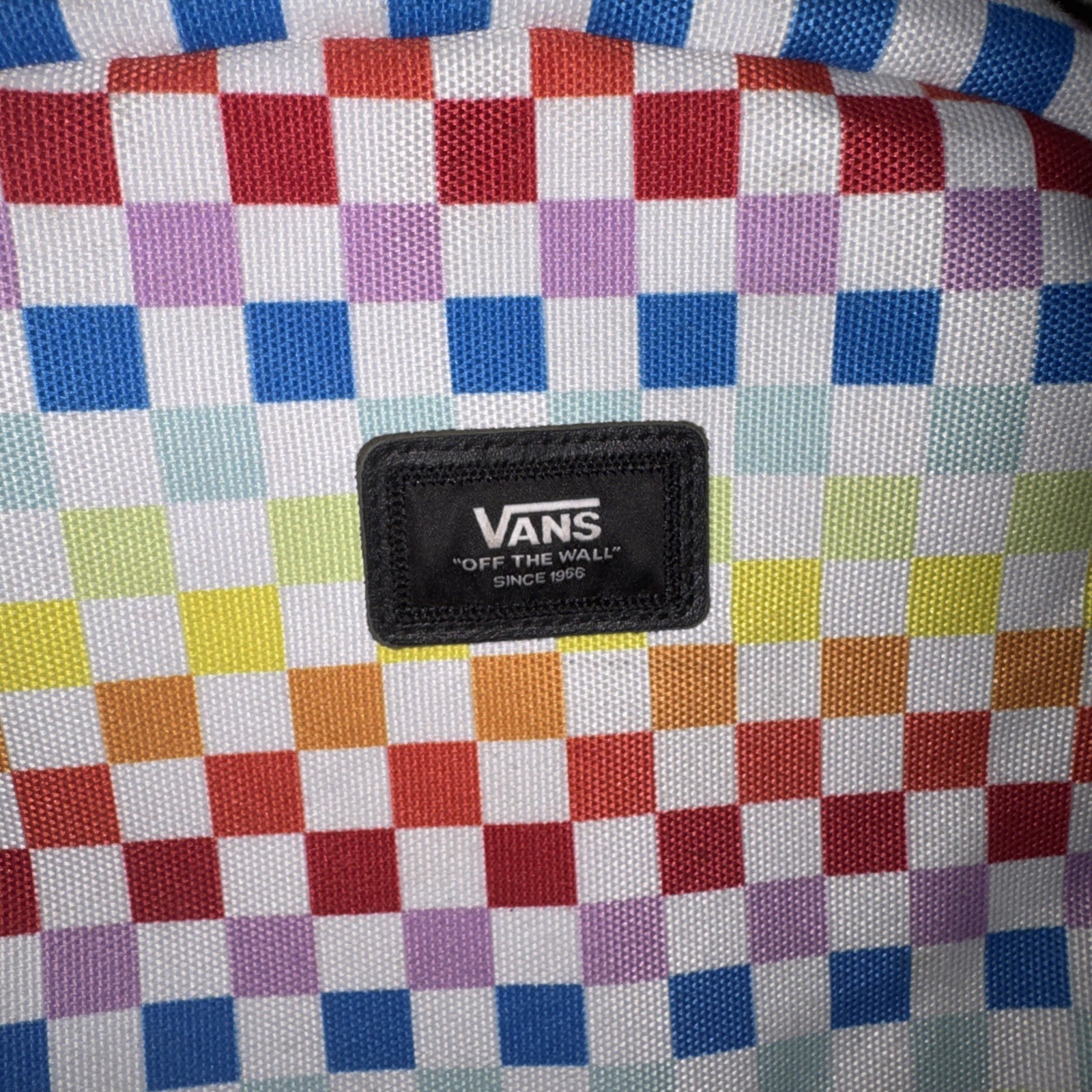 VANS Old Skool III Rainbow Checkerboard Backpack School Travel Bag Multi Color