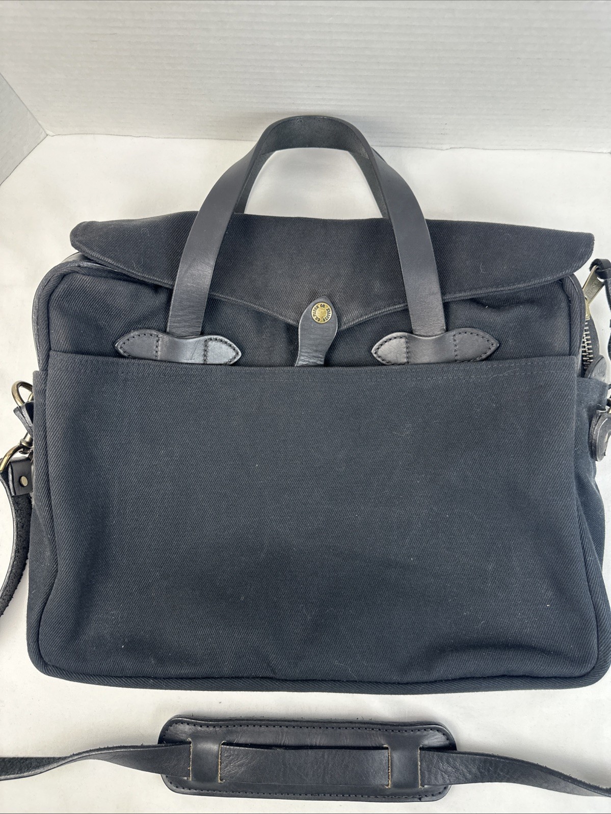 Filson Rugged Twill Original Briefcase Black Made In USA High Quality Canvas