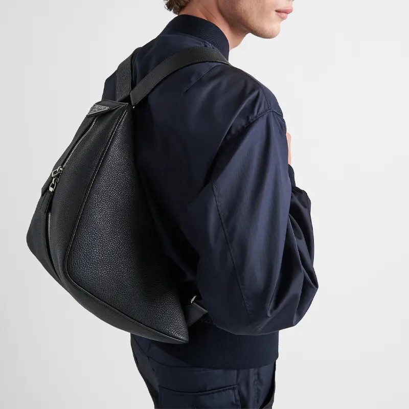 PRADA Leather Backpack Regular Men’s 9.4×7.1×15.7 in