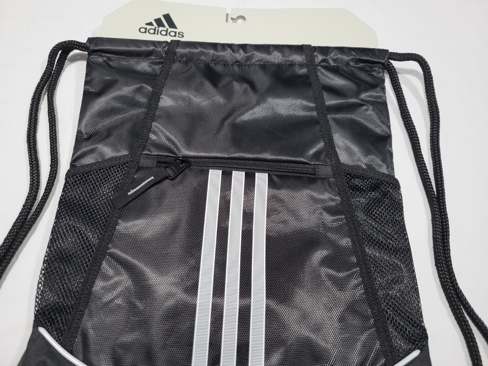 Adidas Alliance II Sackpack Drawstring Bag Zipper Pockets Olive green