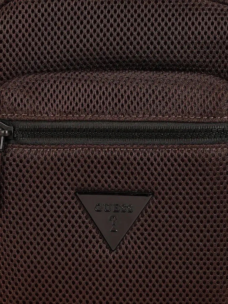 GUESS NWT Compact Mesh Crossbody- Dark Brown (Unisex)
