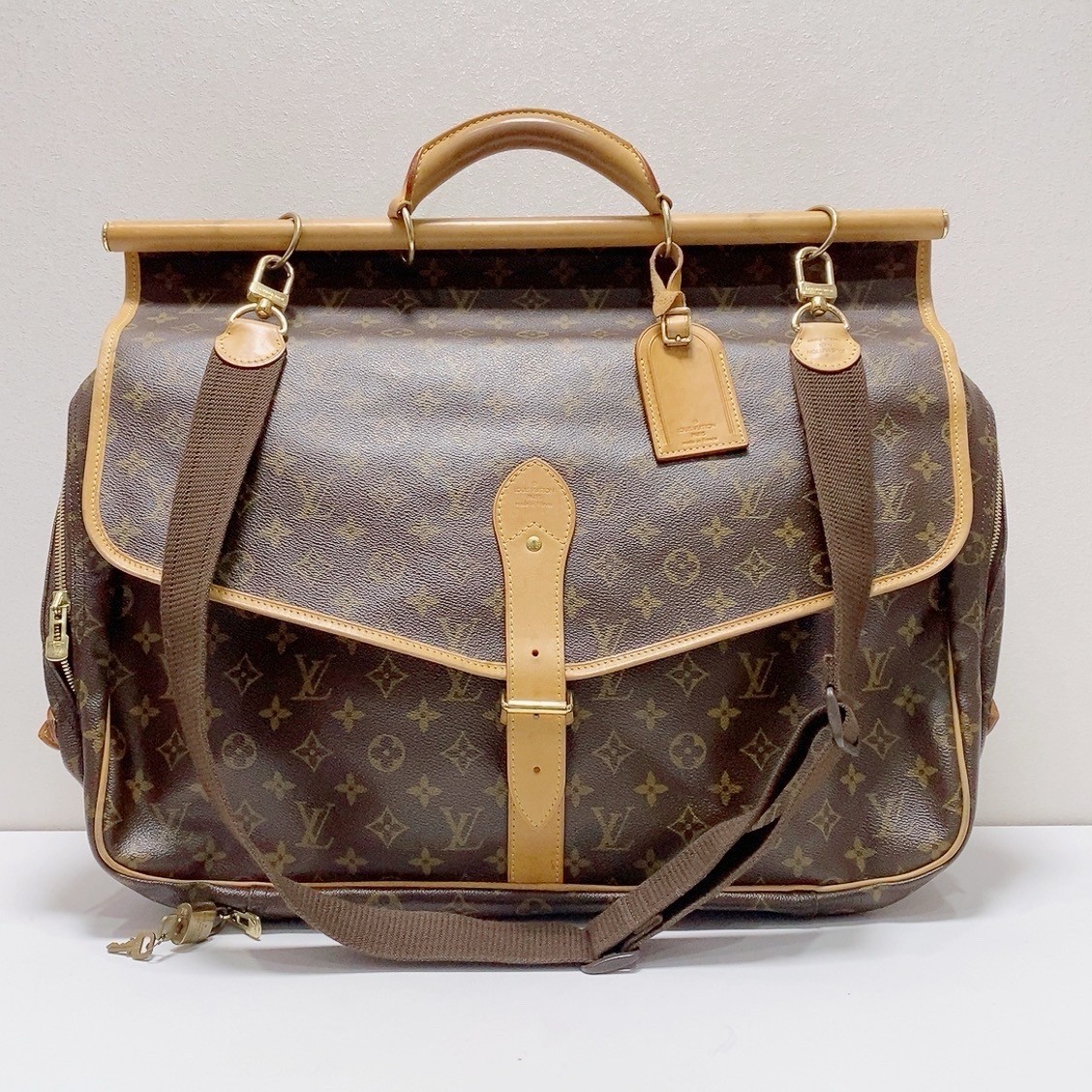 Louis Vuitton Sac Chasse brown monogram canvas top handle shoulder crossbody bag