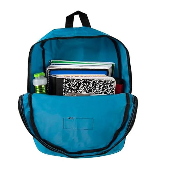Trail Maker Classic 17Inch Backpack Light Blue Adjustable Padded Shoulder Straps