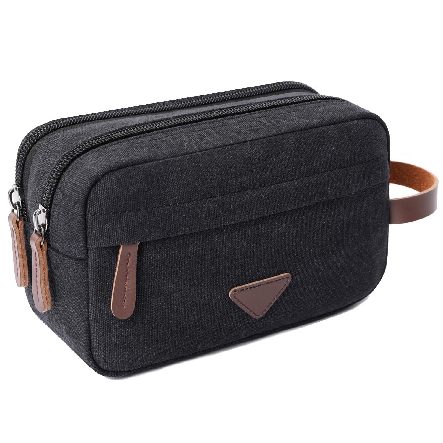 Mactso Men’s Toiletry Bag, Vintage Canvas 9.5×5.5×4 Inch (Pack of 1), Black