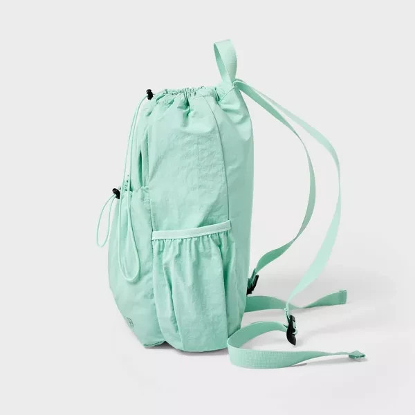 All In Motion 20L Cinch Backpack NWT Water Repellent Recycled Nylon Gym School