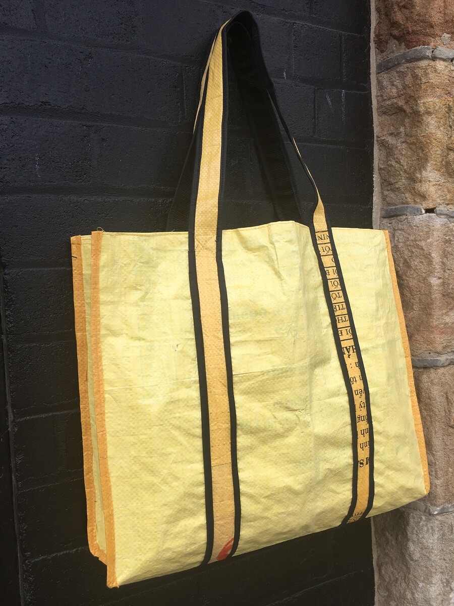 Recycled Deluxe Jumbo Tote Bag made from Fish Feed Bags Fair Trade from Cambodia
