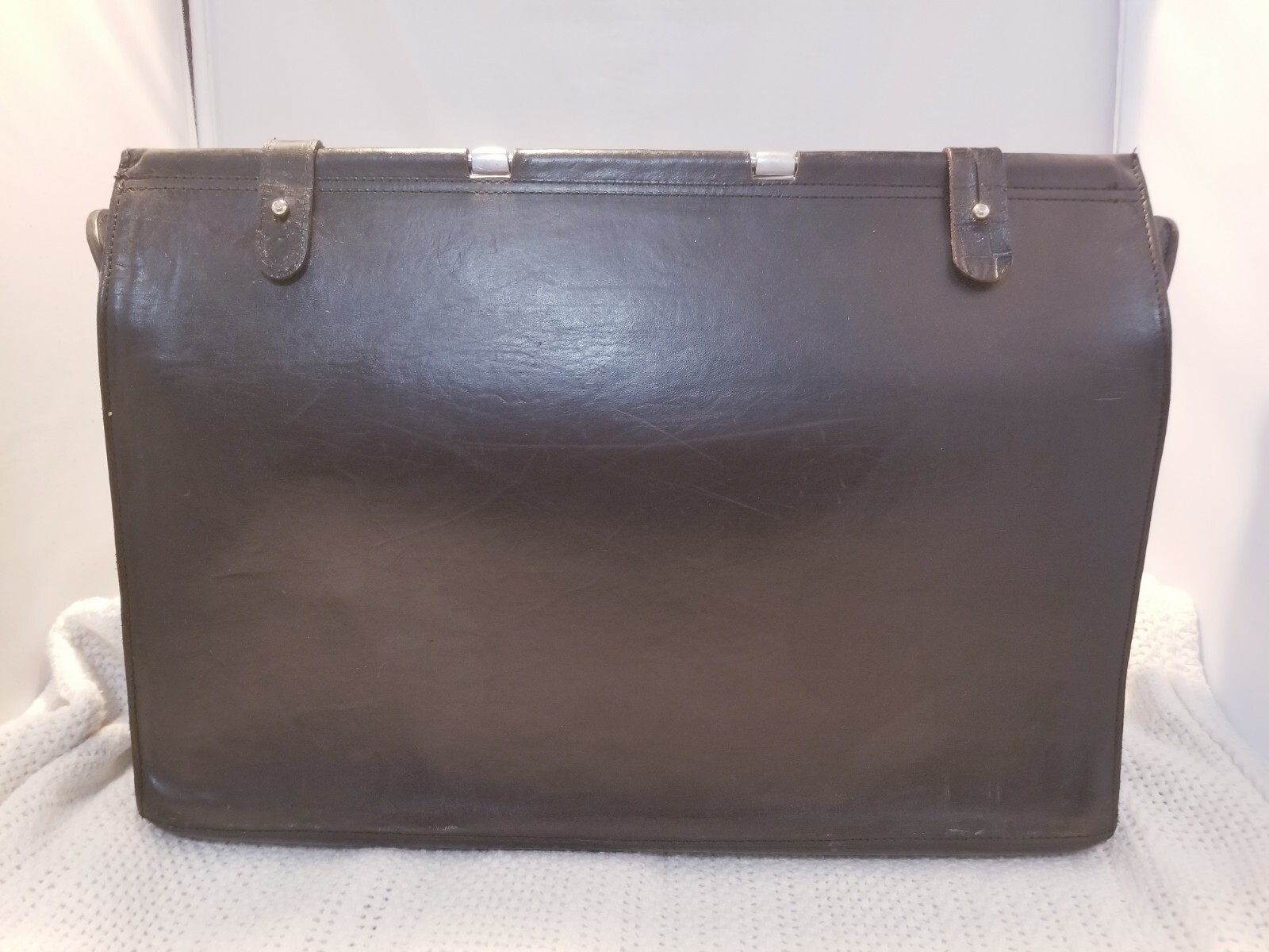Bill Amberg studio rocket briefcase bag portfolio vintage black 17x12x5