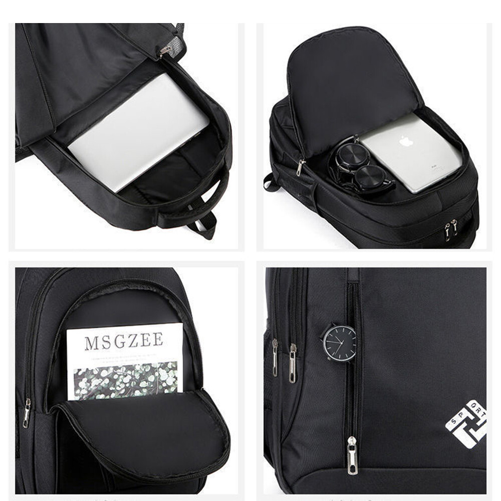 Oxford Anti-theft Laptop Backpack Travel Business Shool Book Bag w USB Port