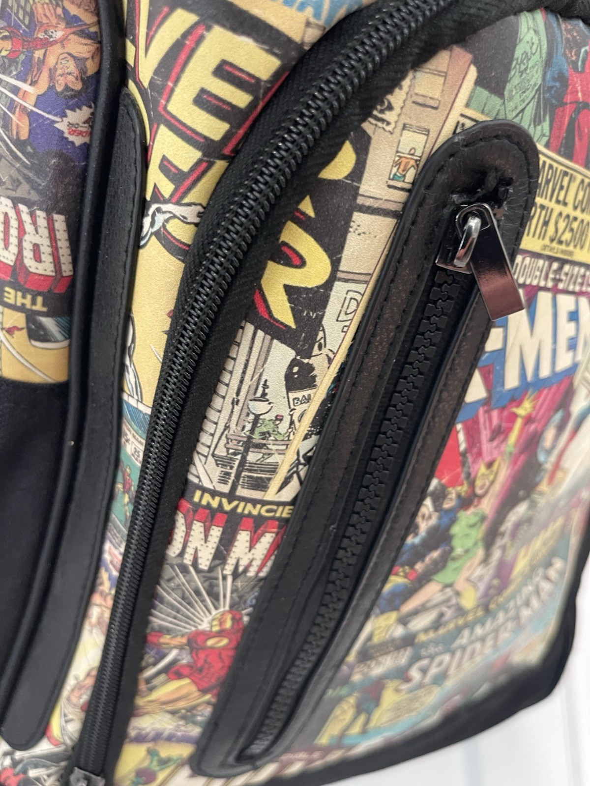 Marvel Comics X-Men Backpack With Comic Print Design Missing Zipper Pull