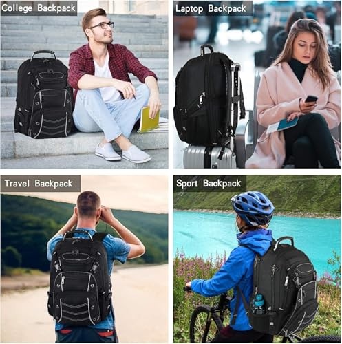 Extra Large Laptop Backpack 60L Grey TSA RFID Anti-Theft