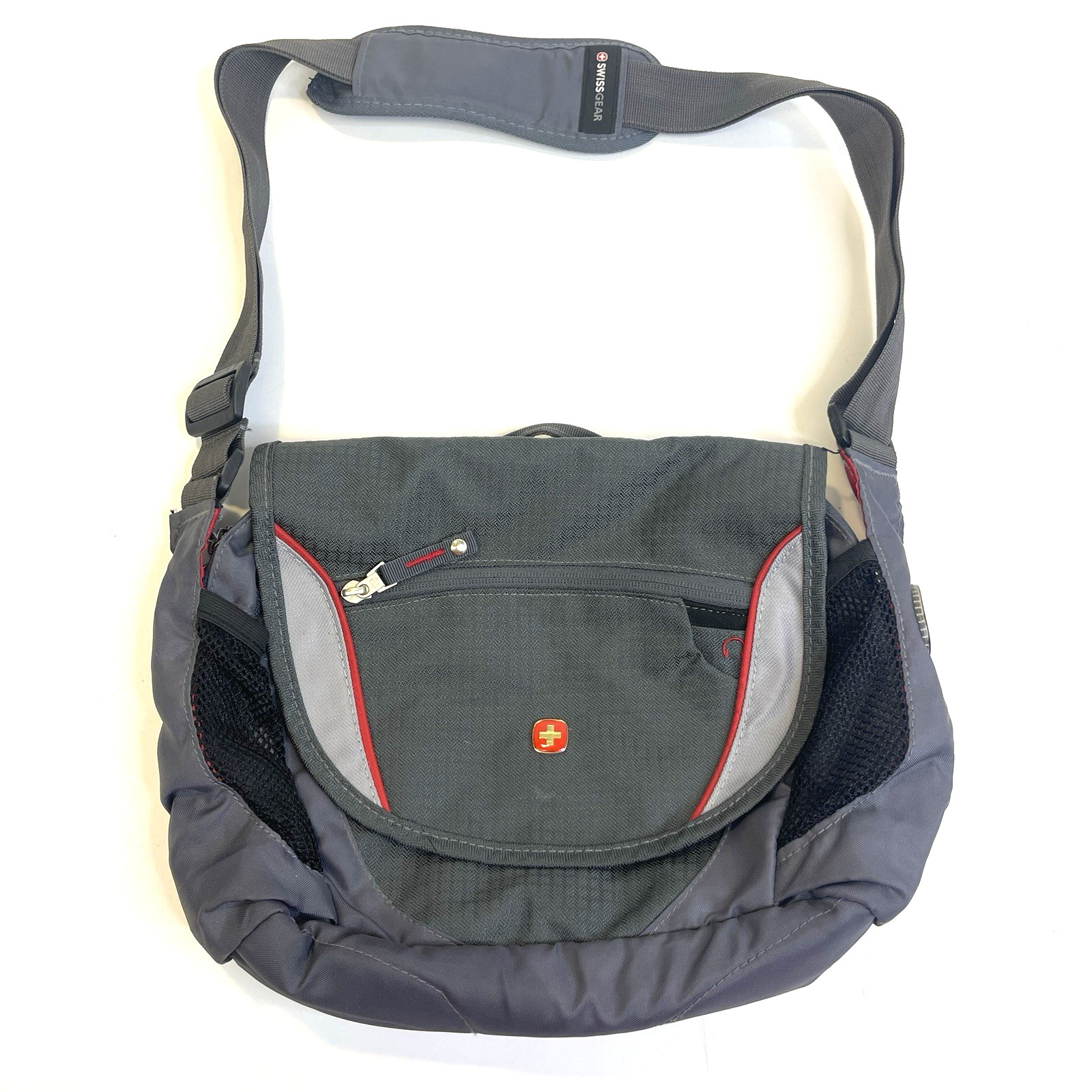 Swiss Gear Gray Adjustable Strap Day Bag Travel Hiking Messenger Toiletry Acces