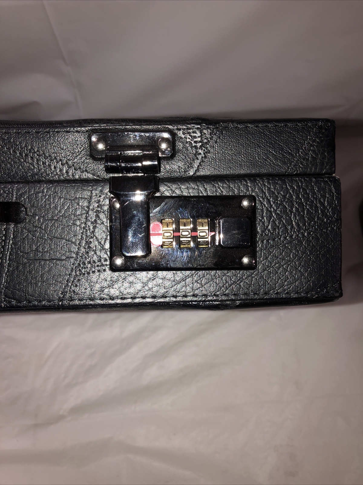 Black Briefcase Designer W/ Locks 12.5×17.5” Attaché Working Unused