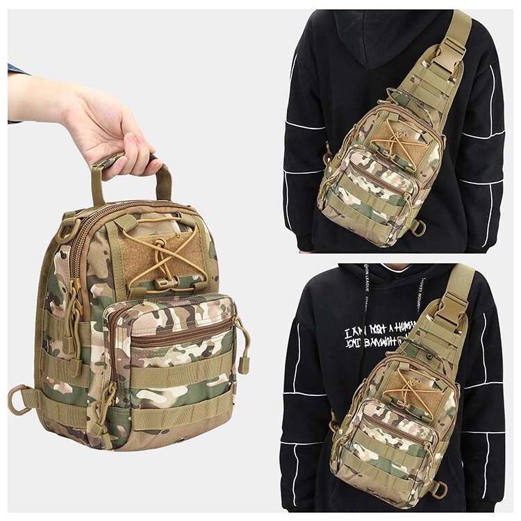 Mens Backpack Waterproof Tactical Sling Chest Pack Shoulder Bag Outdoor Hiking