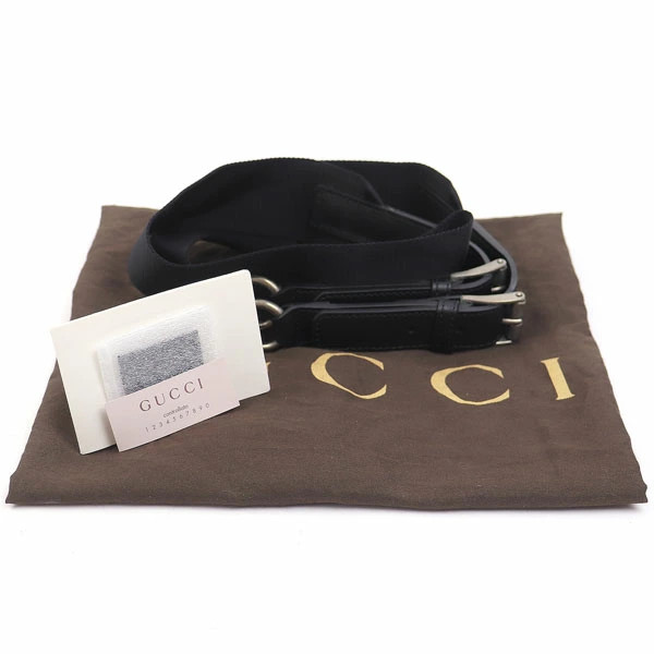 Gucci Techno Canvas Briefcase Black Web Stripe 2WAY Shoulder Bag Top Handle