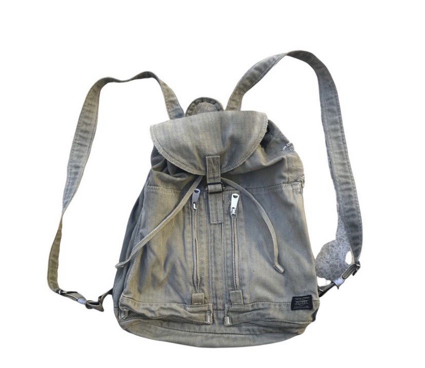Vintage Porter Yoshida & Co Distressed Denim Drawstring Rucksack Backpack
