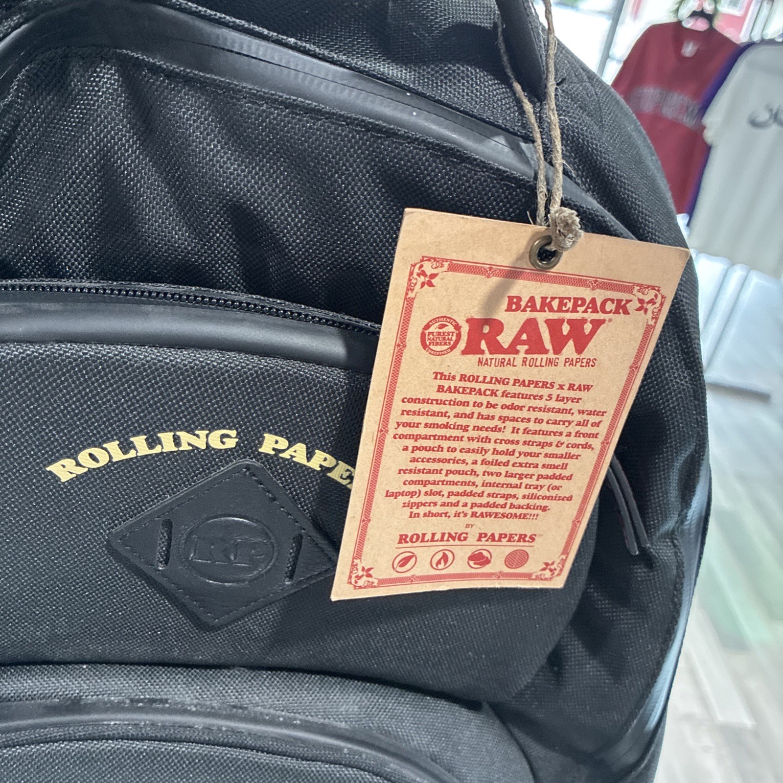 Backpack Raw x Rolling Papers Smell Proof Black With Extra Mini Bag NEW