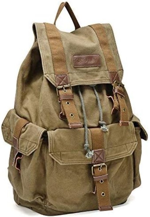 Versatile Thick Canvas Backpack with 17-Inch Laptop Compartment – Sturdy Design