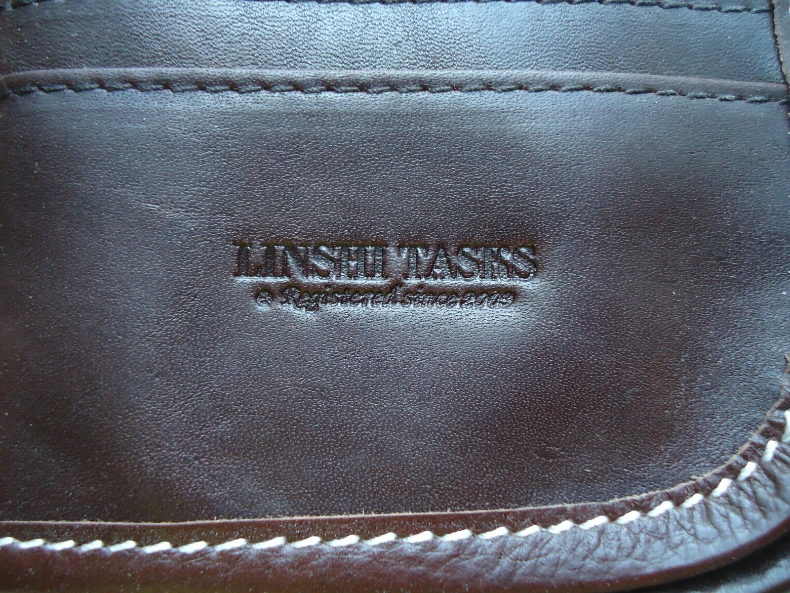 LINSHI TASKS Men’s Brown Leather Button Clutch Bag Size-8.5x6x2 in