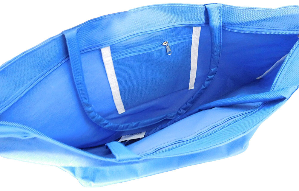 Let’s Go Brandon Blue With Red E Embroidered Zippered Beach Bag Tote Purse