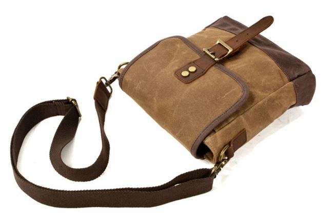 Loom & Loop Waxed Canvas Messenger Bag Waterproof Satchel Durable Work Travel