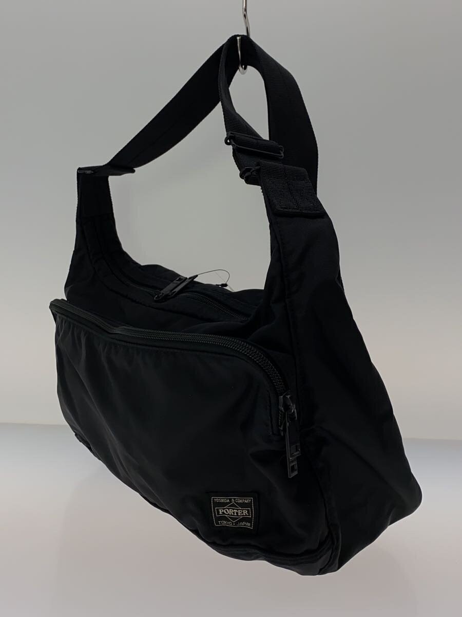 Authentic PORTER Flash Shoulder Bag Nylon Black 11cm x 23cm Compact Bag