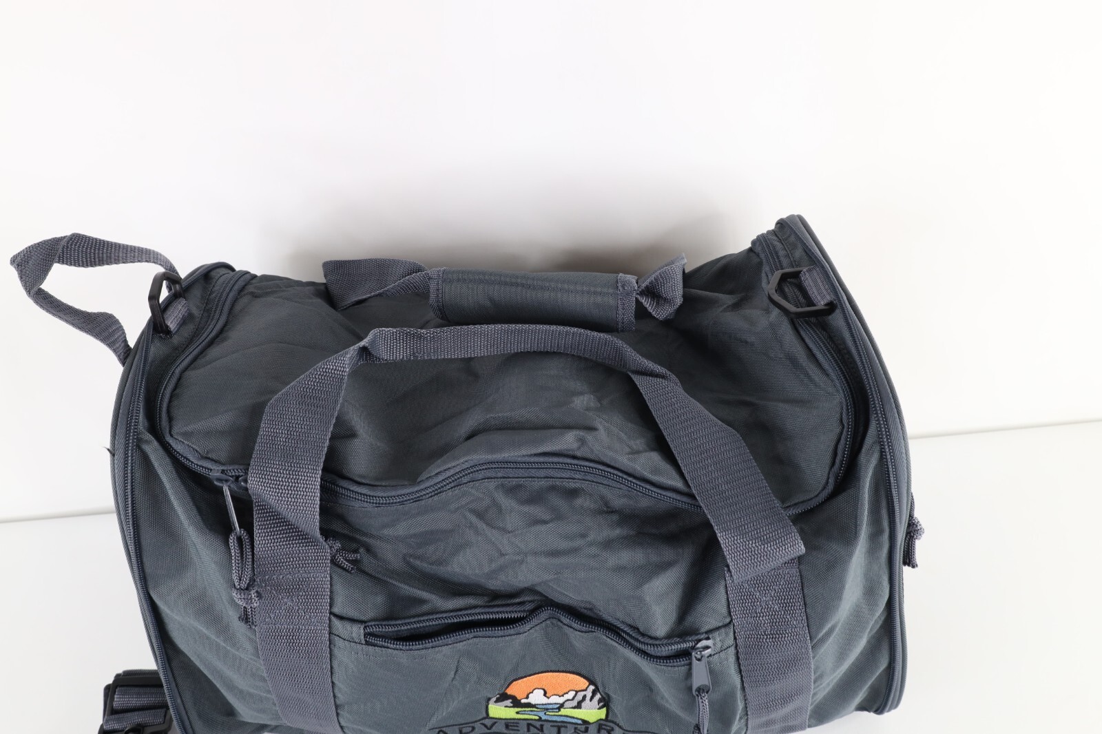 Deadstock Vintage Adventures by Disney Spell Out Handle Duffel Bag Carry On Gray