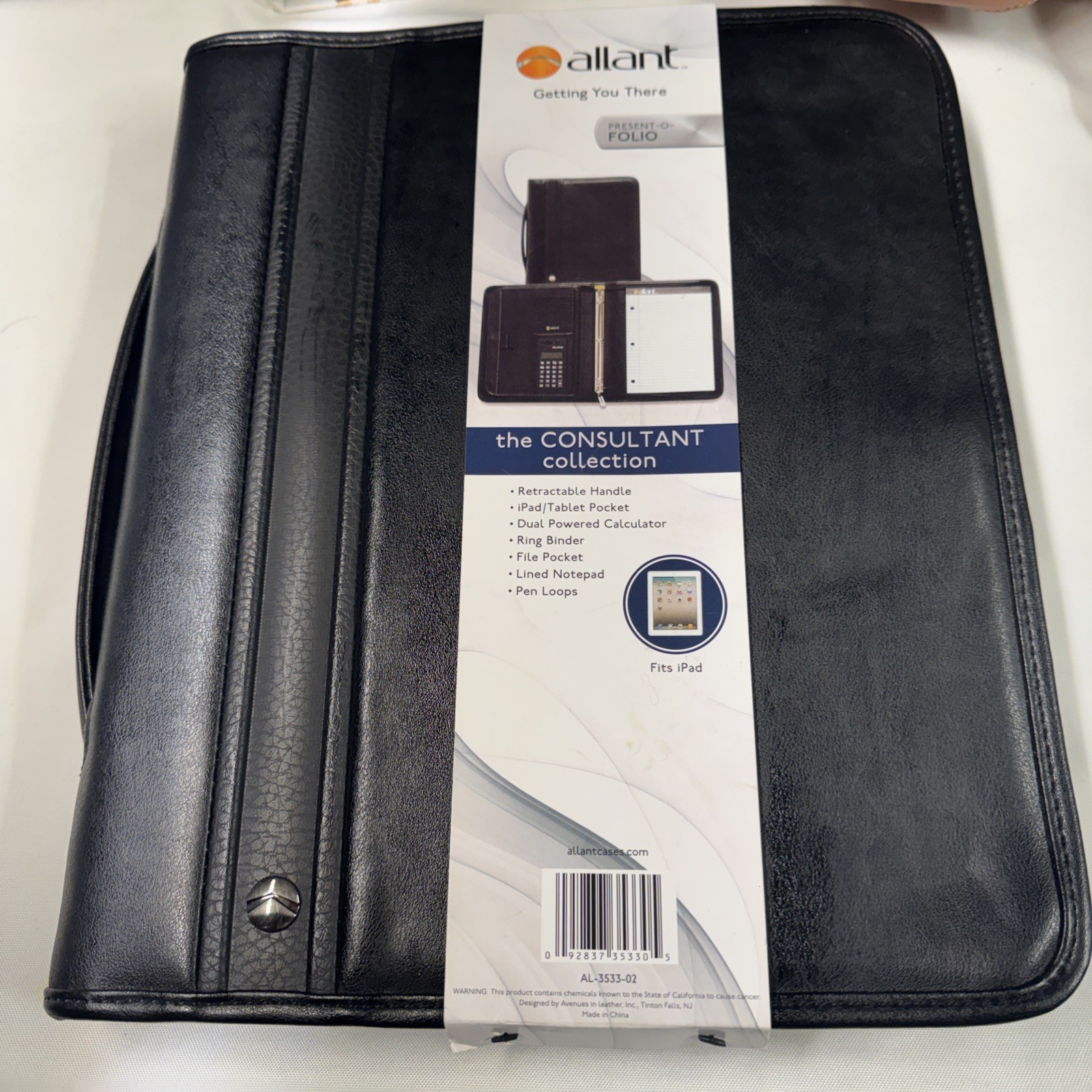 Allant Black Leather Briefcase 11.5 X 13