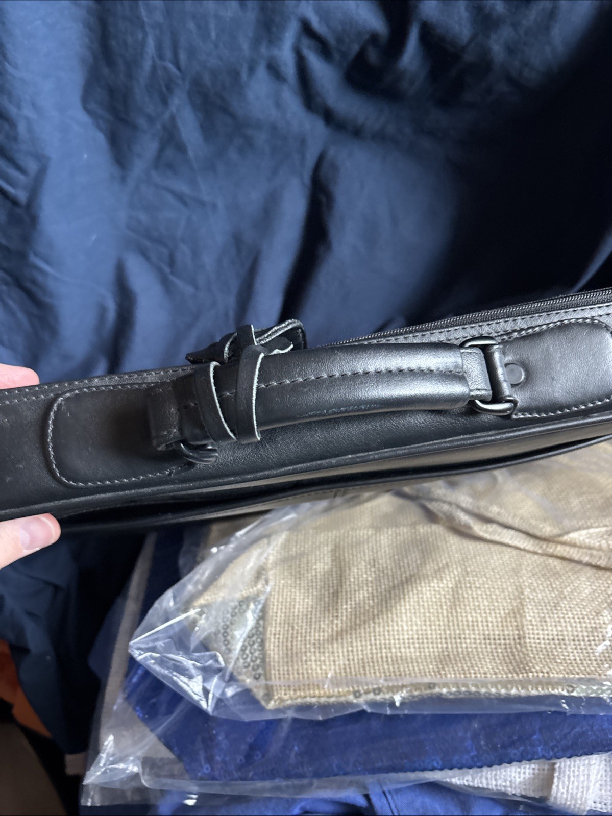 Soft Sided Leather Briefcase Black W Shoulder Strap REDUCED!!