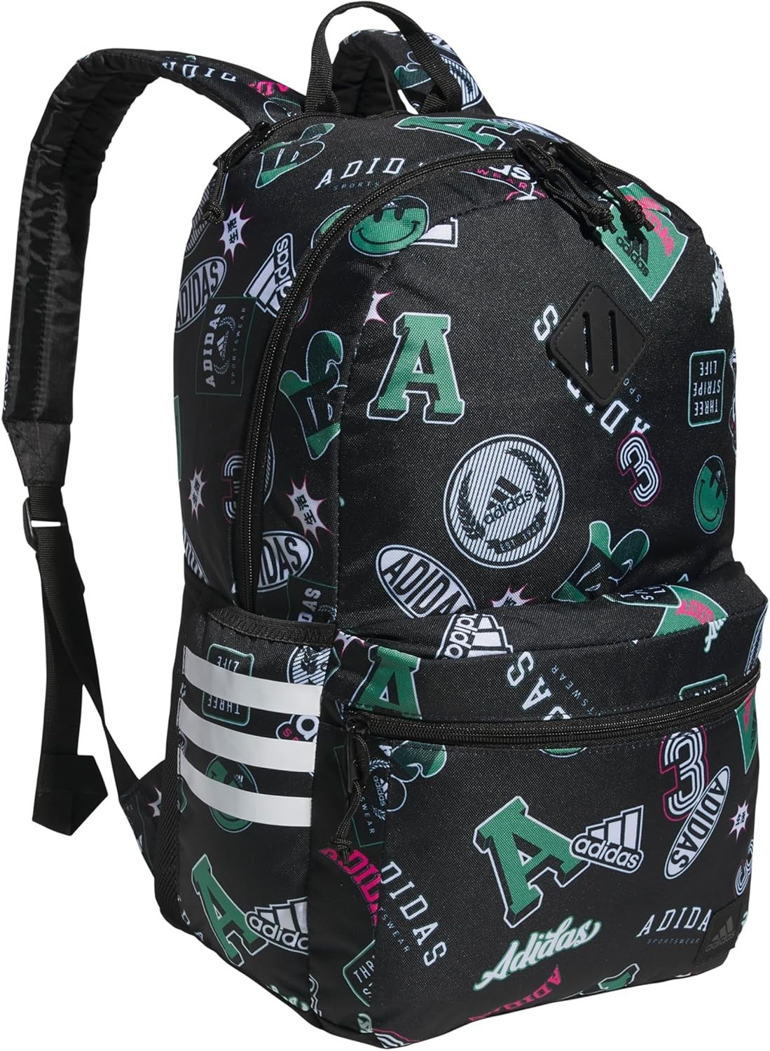 adidas Rec League Black Multi 3-S Classic 5 16″ Laptop Backpack (5158234) – NWT