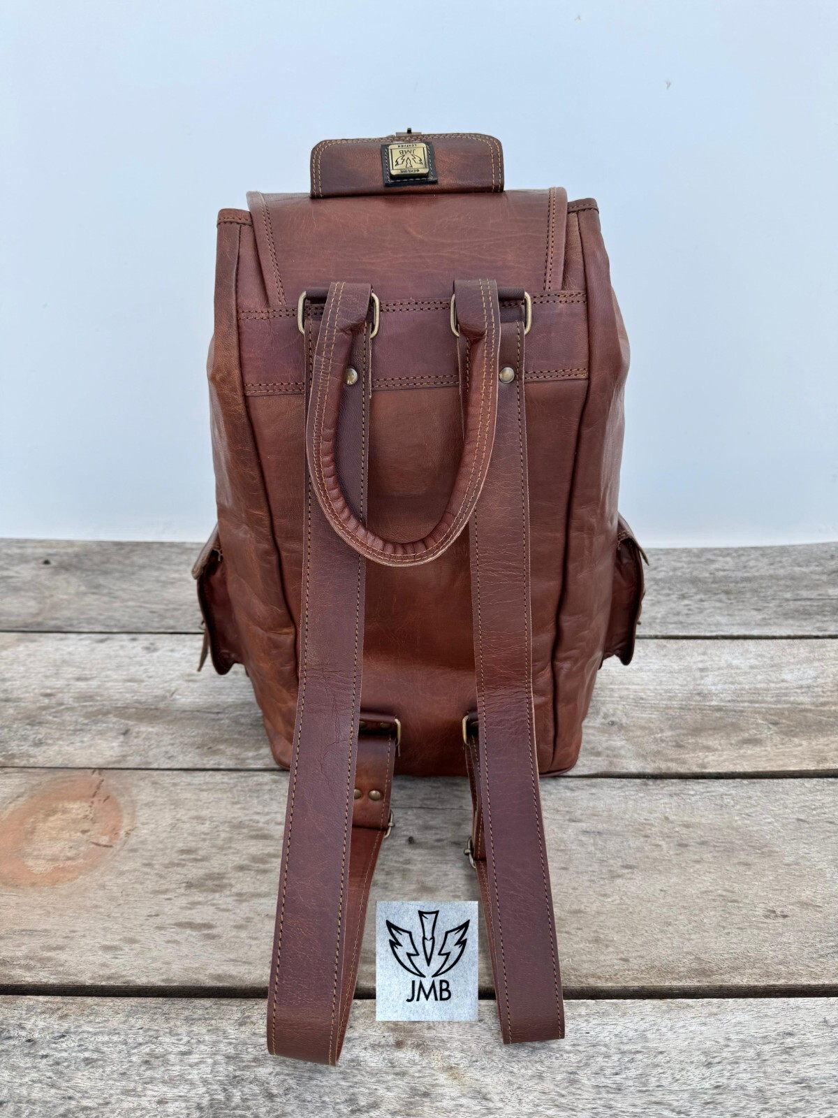 Vintage Popular Men Leather Backpack Laptop Large Shoulder Study Hiking Bag