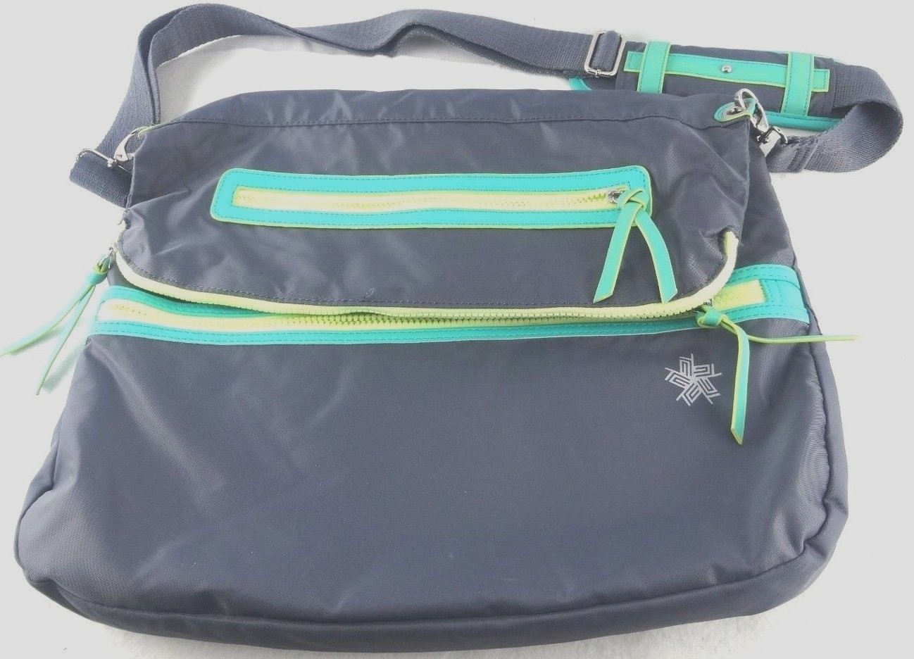 New Tek Gear Lap Top/Messenger Bag/School Bag Dark Gray/Teal and yellow NWOT