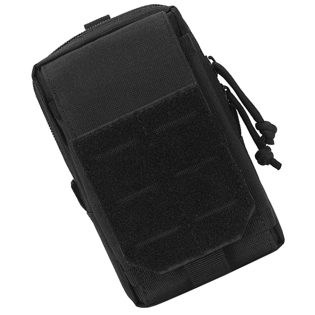 1 Pack Durable Outdoor Duty Belt Bag Small Phone Pouch with Key Chain Black
