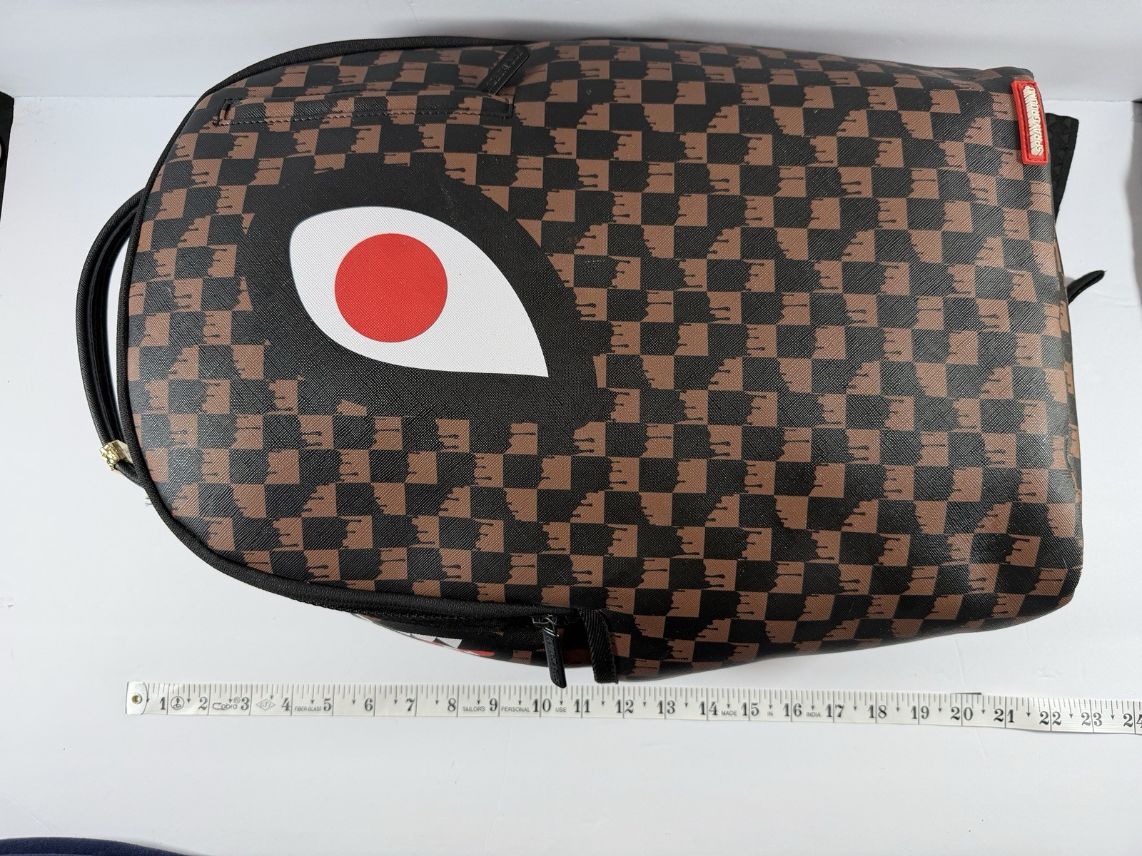 Sprayground Eyed Brown Backpack Limited Edition Urban Streetwear Alternative Art