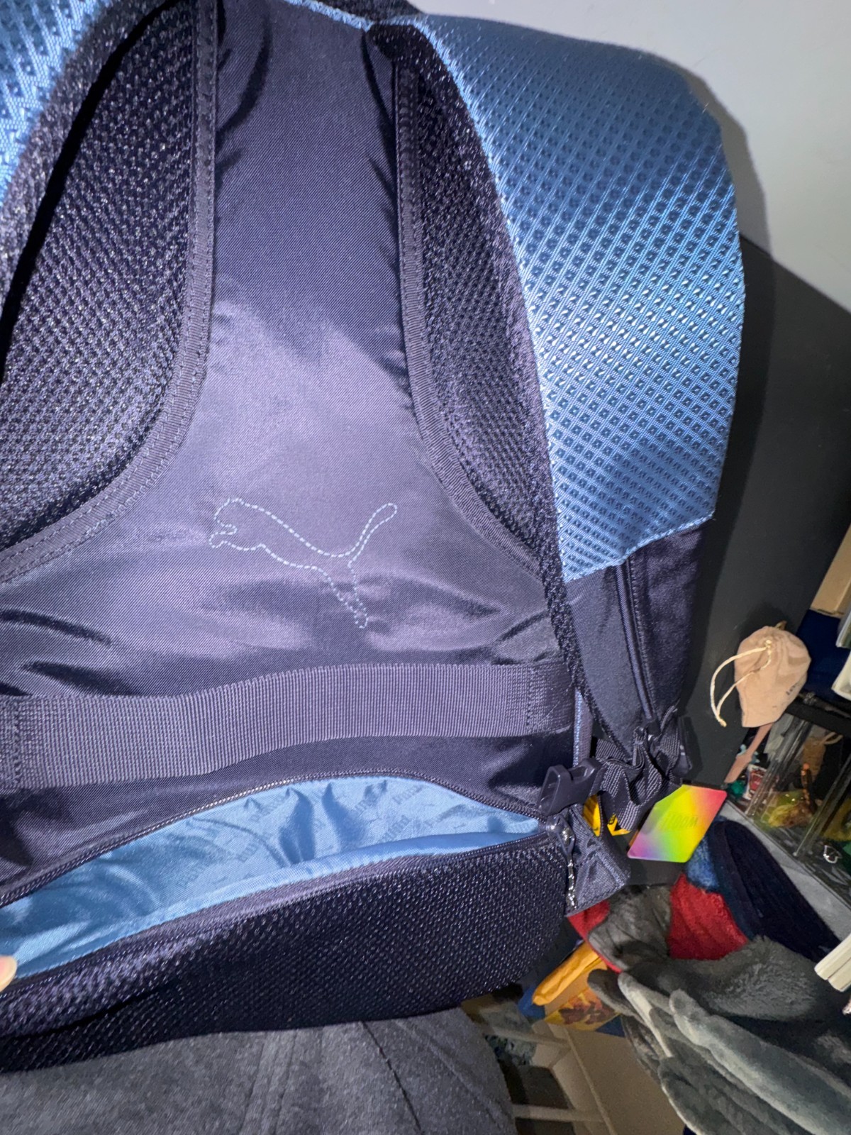 EUC PUMA Challenger Backpack Padded 15” Laptop Secret Pockets Blue Spacious