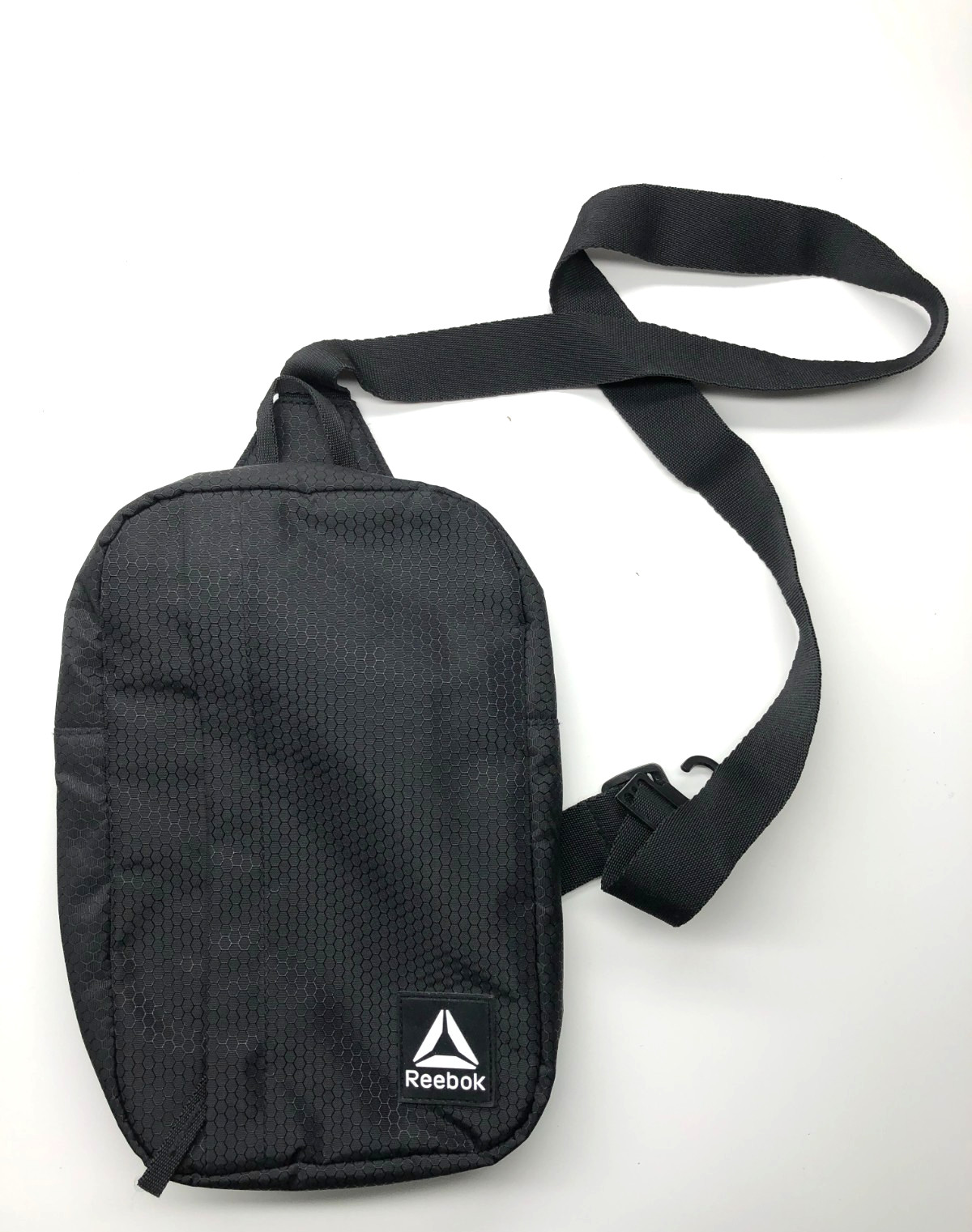 Reebok Shoulder Sling Bag Crossbody Black Mens Adjustable Strap Zip