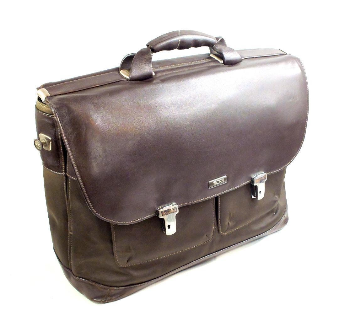 TUMI T-Tech Formula Targa Briefcase Brown Leather Microfiber Conditon: Used