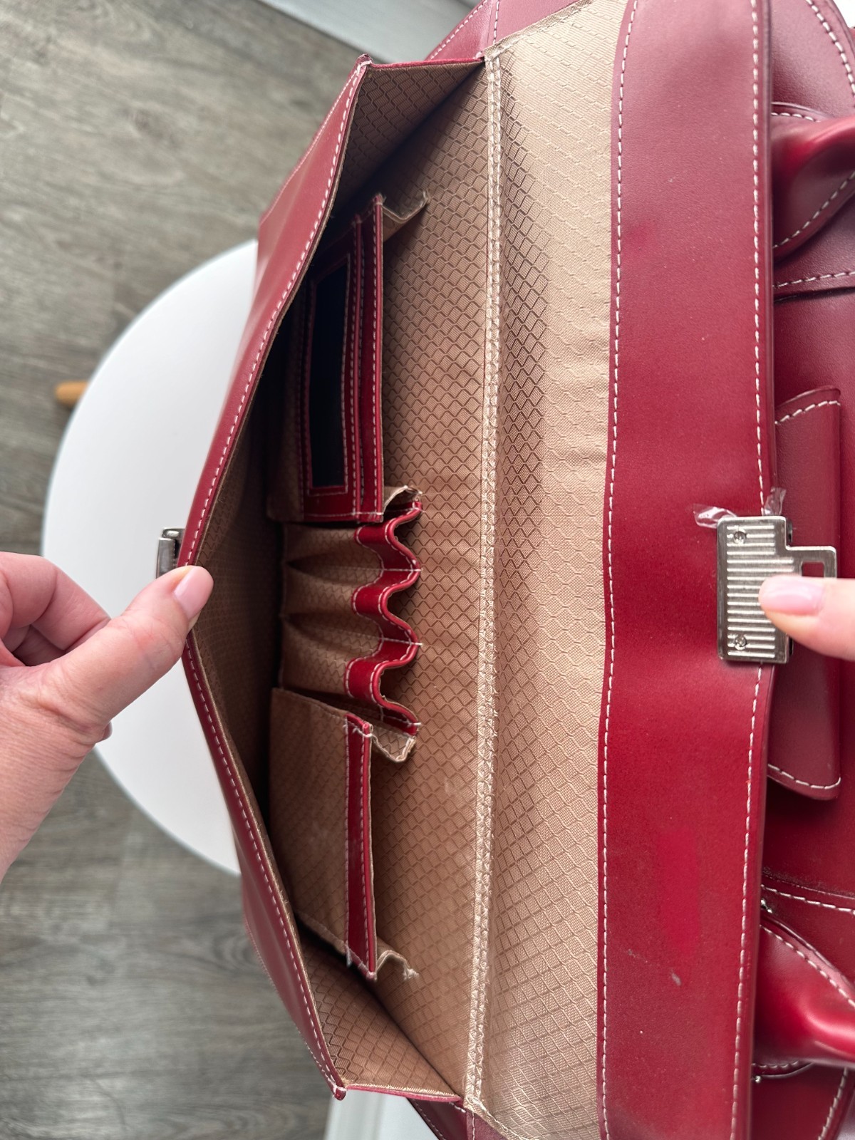 McKlein Edgebrook 15 in. Rolling Laptop Briefcase Red