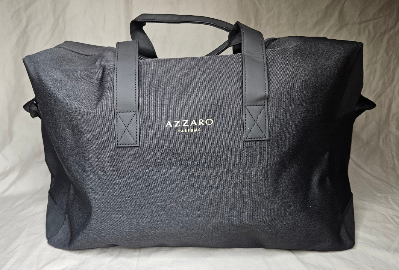 Azzaro Parfums Weekender Gym Overnight Duffle Bag Black Canvas Travel Carry On