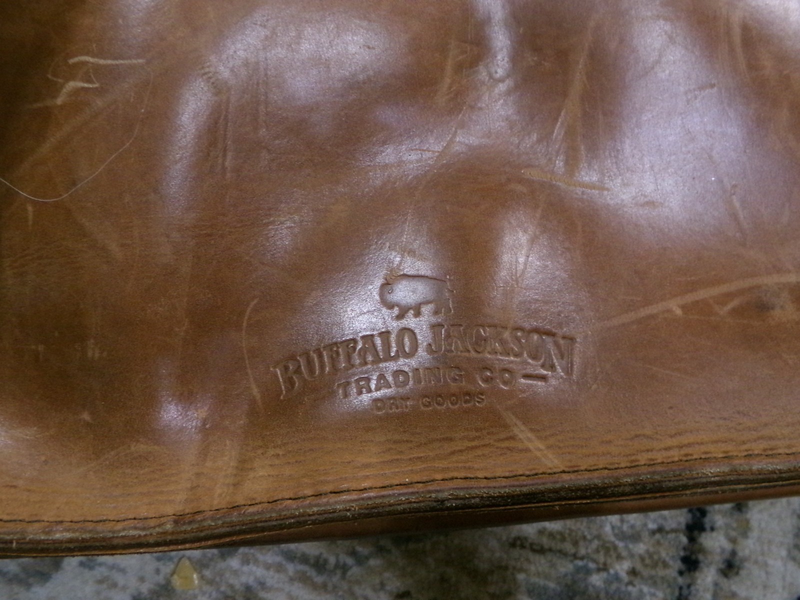 Buffalo Jackson Trading Co. Leather Laptop Messenger Briefcase Bag w/Strap Flaw*