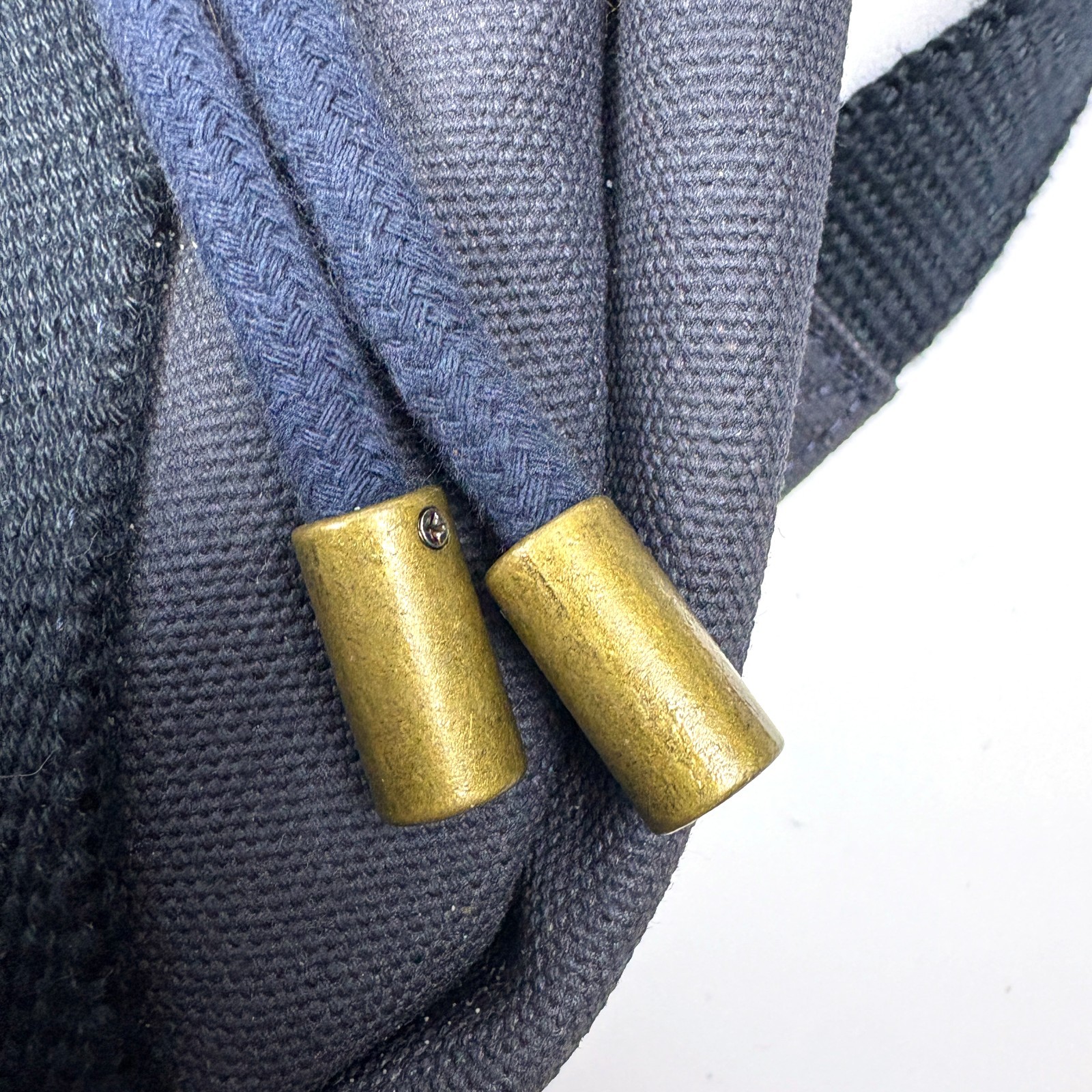 Lands End Waxed Canvas Backpack Navy Blue Leather Straps Padded Outdoors Daypack