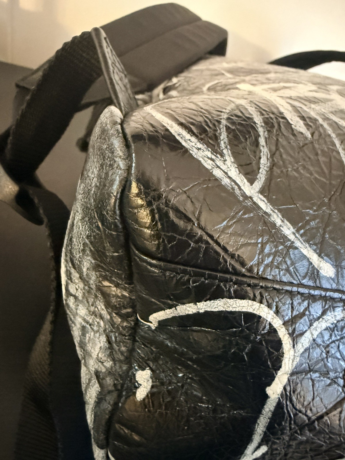 Balenciaga Explorer Graffiti Backpack Black Arena Lambskin Italy