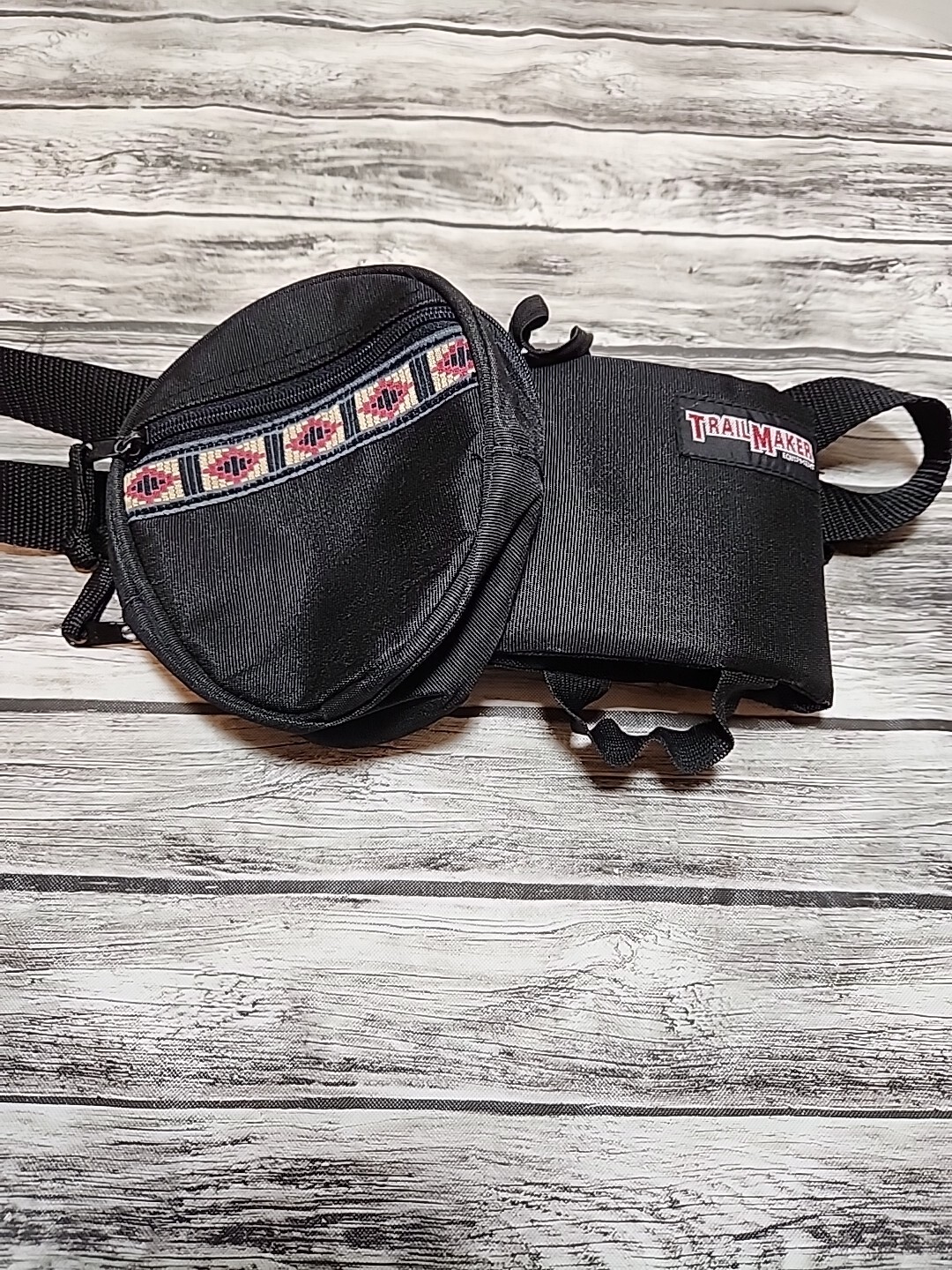 TRAILMAKER Belt Bag Fanny Pack Waist Bag Black Adjustable Strap Hiking Outdoor