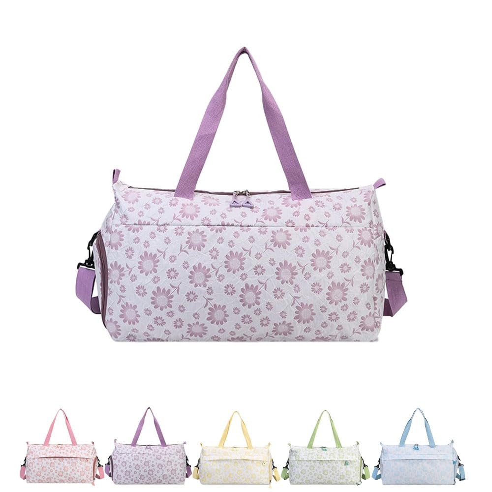 Cute Floral Duffle Bag for Travel,Gym Bag for for Girl/Women,Waterproof Overn…