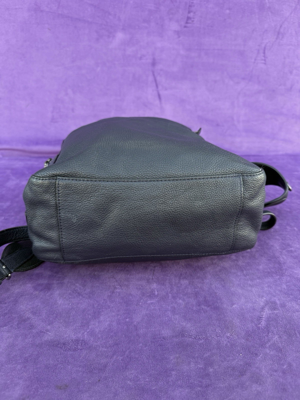 COACH Metropolitan Soft Backpack Pebbled Leather Navy Blue