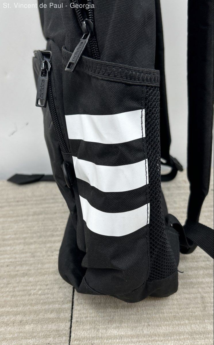 Adidas Classic 3S 4 Backpack Fits 16″ Laptop Jersey Black Bookbag Great Cond.