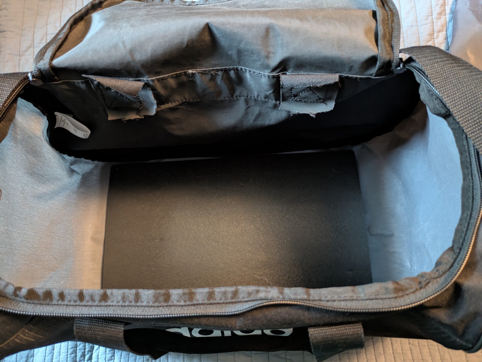 Adidas Diablo Small II Duffel Bag Gym Locker Travel Logo Black Grey