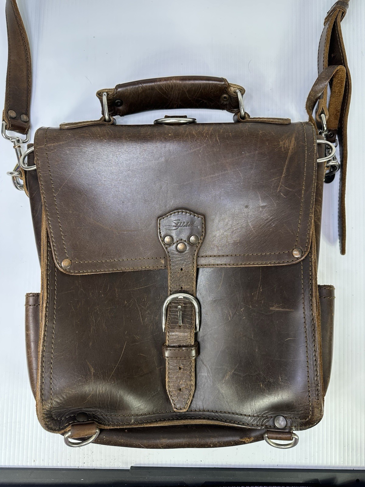 Saddleback Leather Co Briefcase Messenger Bag Brown Full Grain 14″x12″