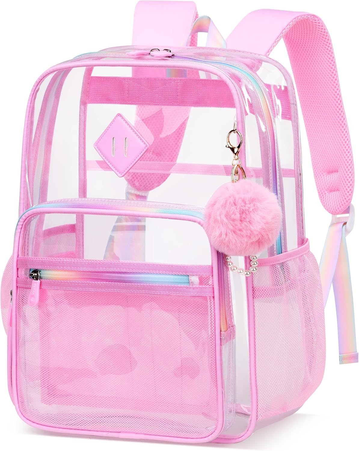 Clear Backpack for School, 16.5 Inch Large Heavy Duty Transparent Backpacks Stad