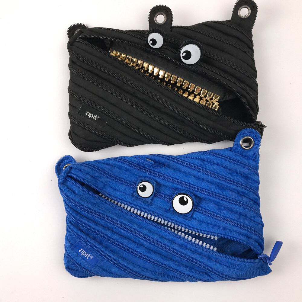 Lot of 2 Zipit Monster Black Gold Blue White Cases