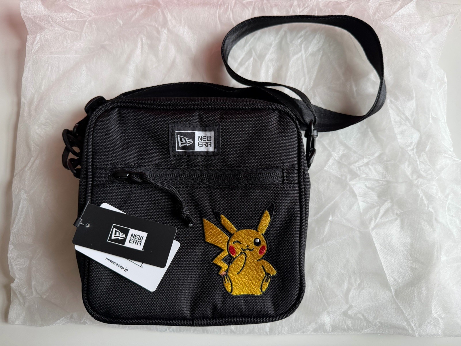 NEW ERA X Pokemon Pikachu Square Shoulder Pouch Bag 1.5L Black Japan Exclusive